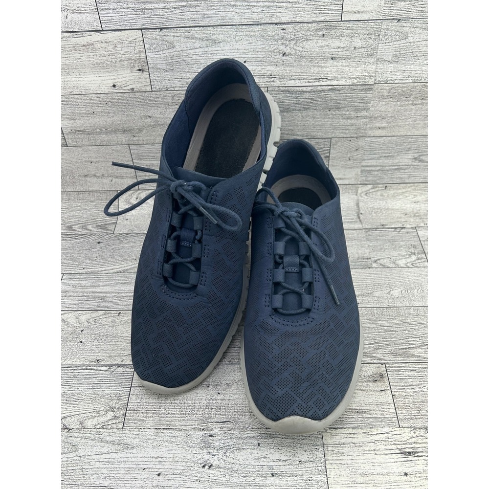 Cole Haan Grand Os Navy Blue Perforated‎ Lace Up Sneakers Shoes Womens Size 9B